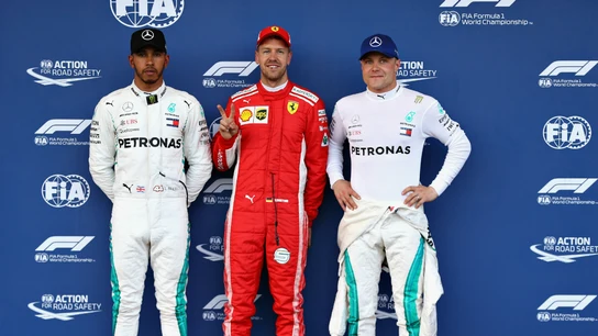 Hamilton, Vettel y Bottas Hamilton, Vettel y Bottas