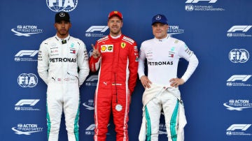 Hamilton, Vettel y Bottas