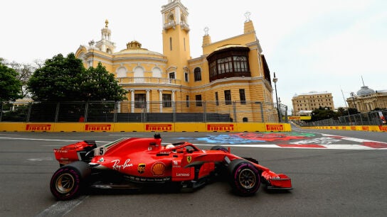 Sebastian Vettel, en Azerbaiy&aacute;n