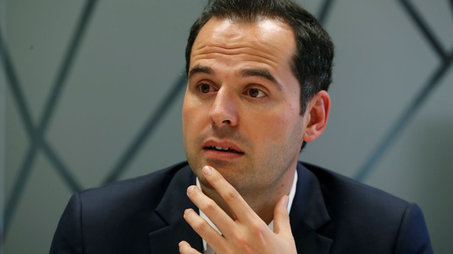 El portavoz de Ciudadanos en la Asamblea de Madrid, Ignacio Aguado, durante una ehtrevista con Efe