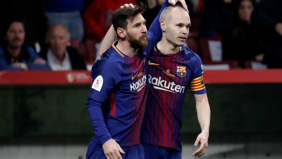 Messi, con Iniesta