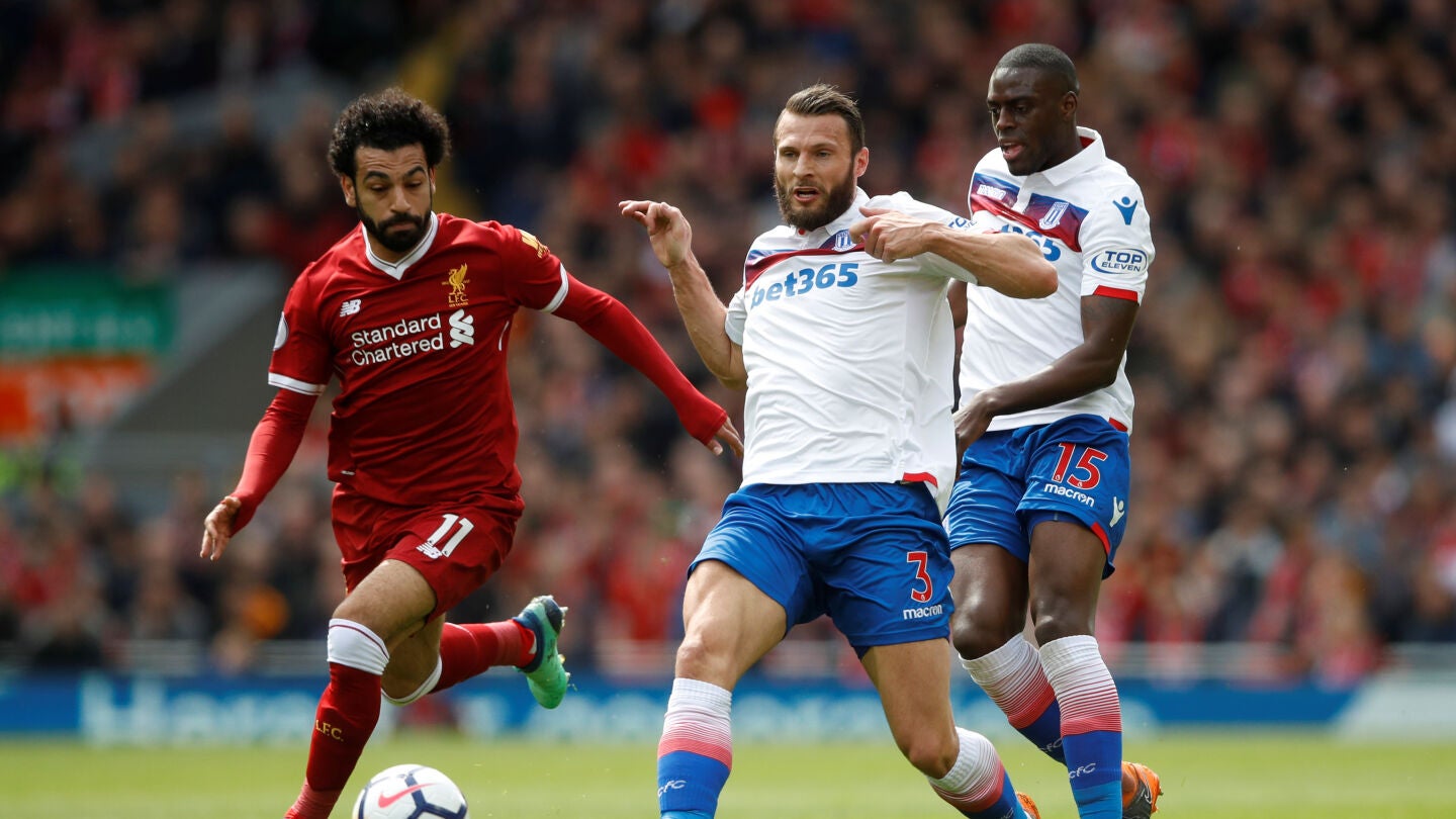 Salah en un partido con el Stoke City