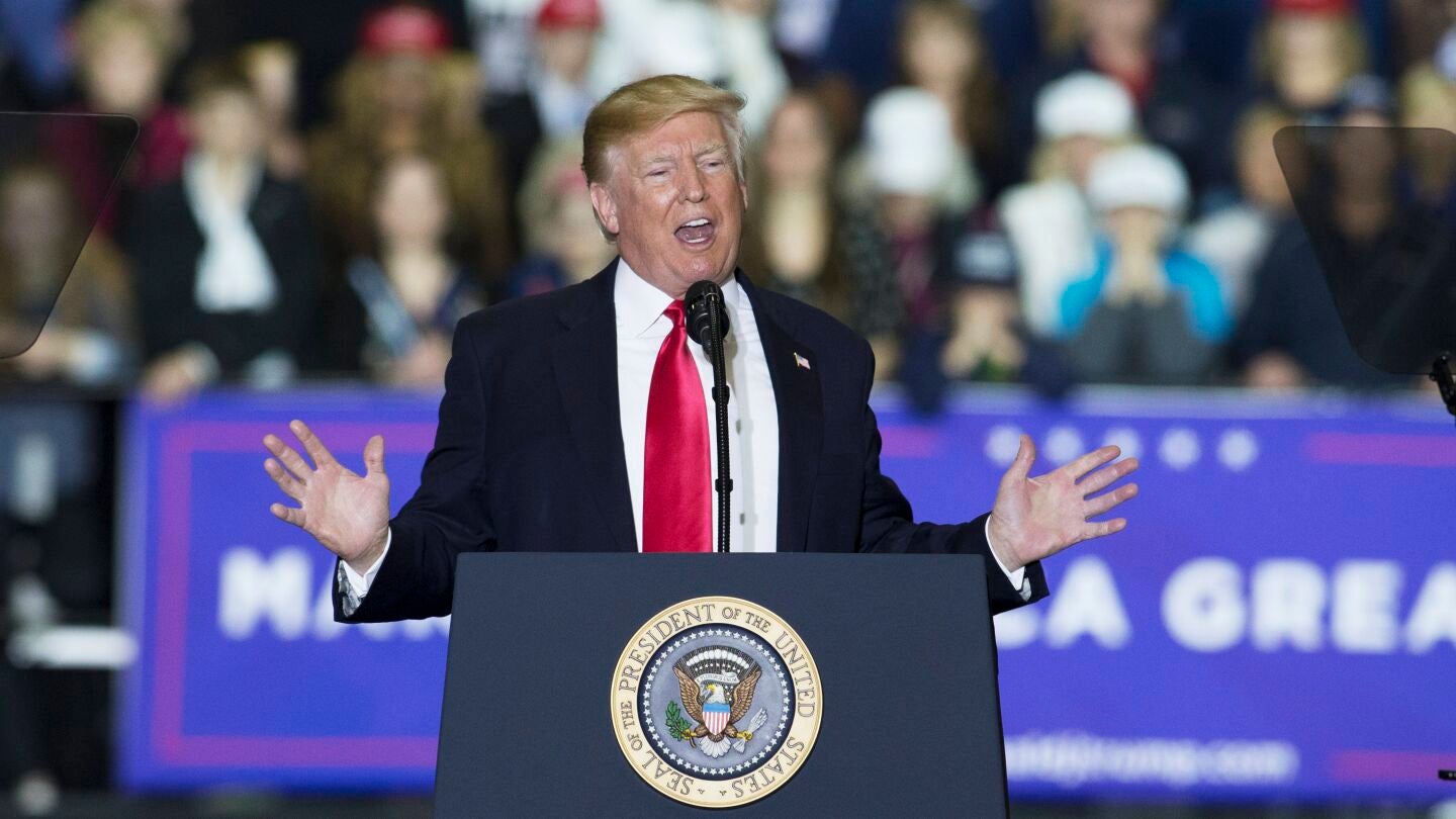 Donald Trump en un mitin
