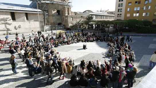 El movimiento feminista de Madrid se reúne en la madrileña Plaza de Agustín Lara El movimiento feminista de Madrid se reúne en la madrileña Plaza de Agustín Lara