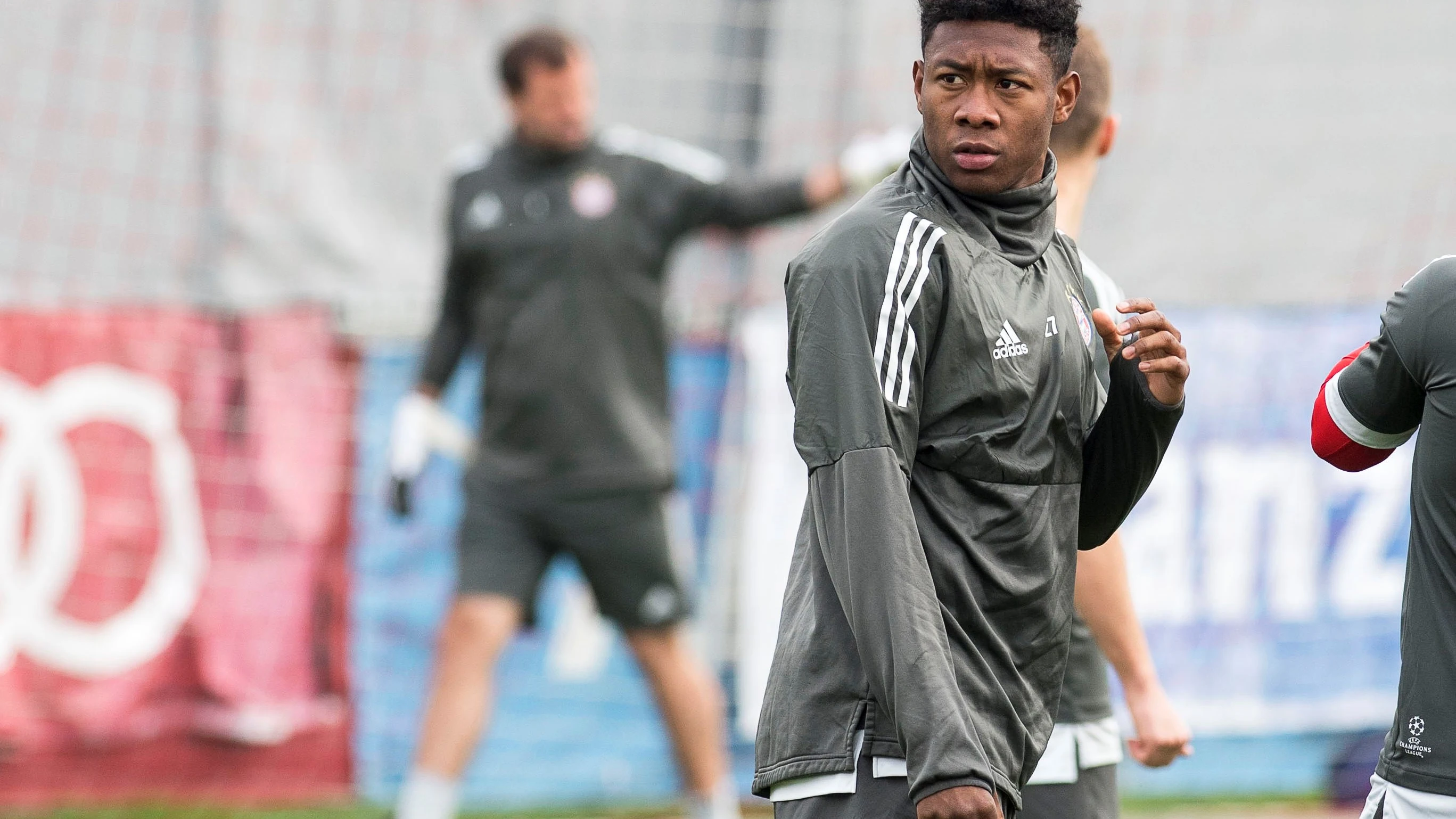 Alaba durante un entrenamiento