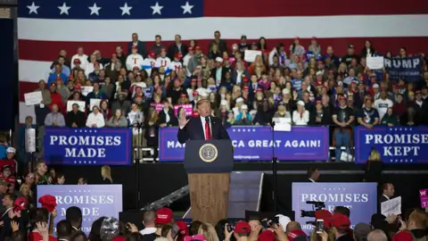Donald Trump durante el mitin en Michigan Donald Trump durante el mitin en Michigan