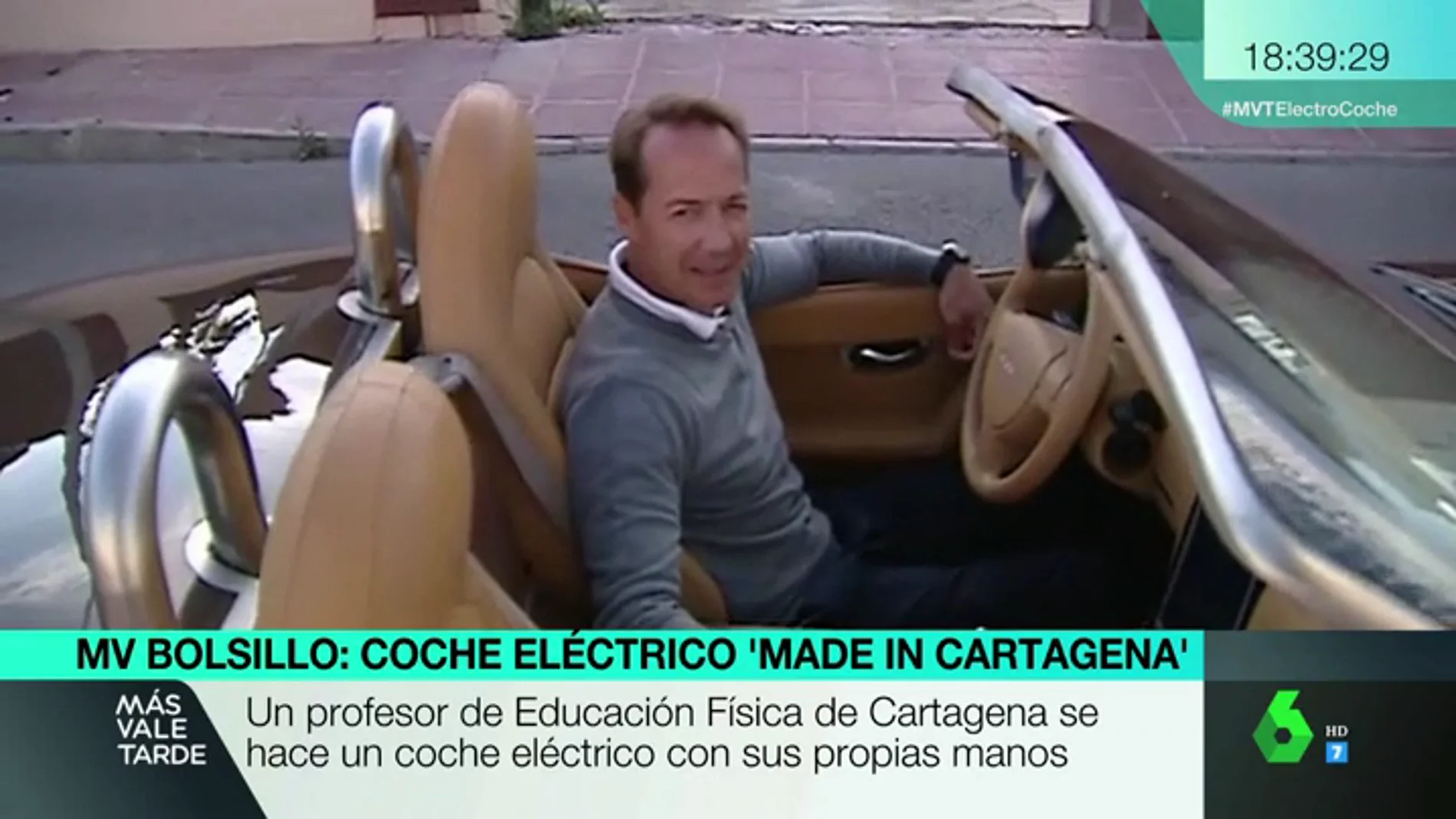 Un profesor de Cartagena se construye su propio coche eléctrico