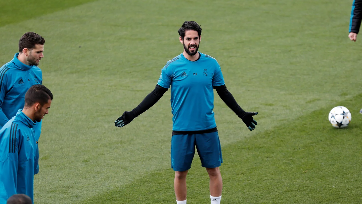 Isco, en el entrenamiento del Real Madrid en Valdebebas Isco, en el entrenamiento del Real Madrid en Valdebebas