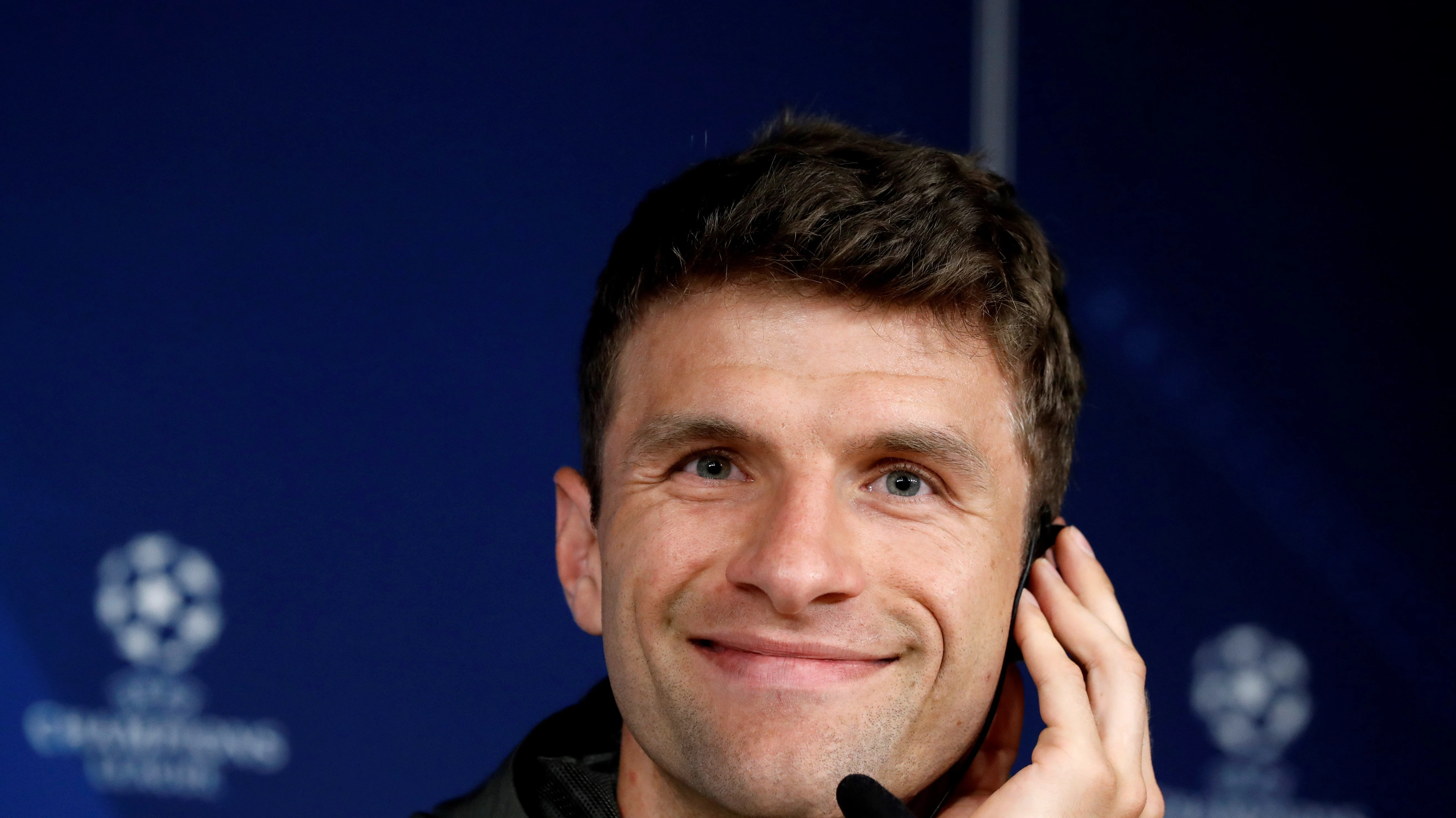 Muller, en la sala de prensa del Santiago Bernabéu