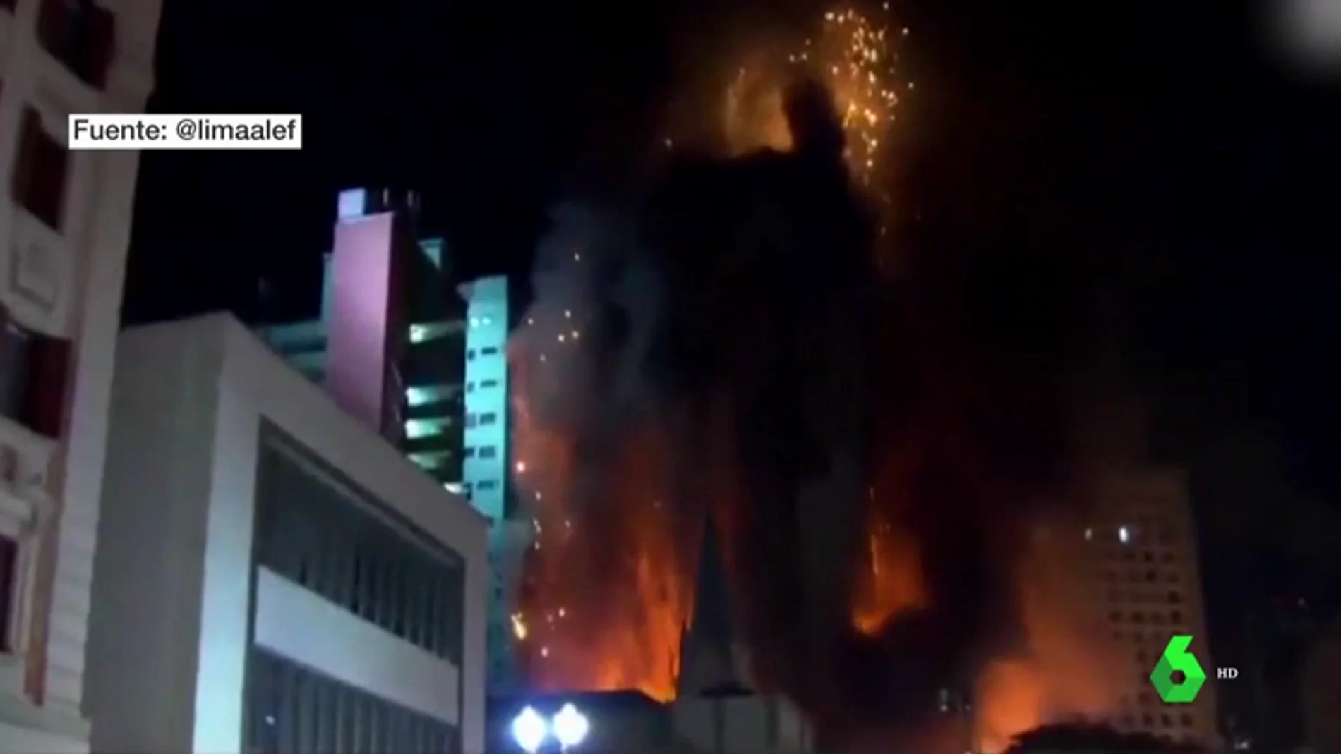 Incendio de la antigua sede de la policía de Sao Paulo