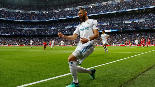Benzema celebra el 1-1 en el Real Madrid - Bayern Benzema celebra el 1-1 en el Real Madrid - Bayern