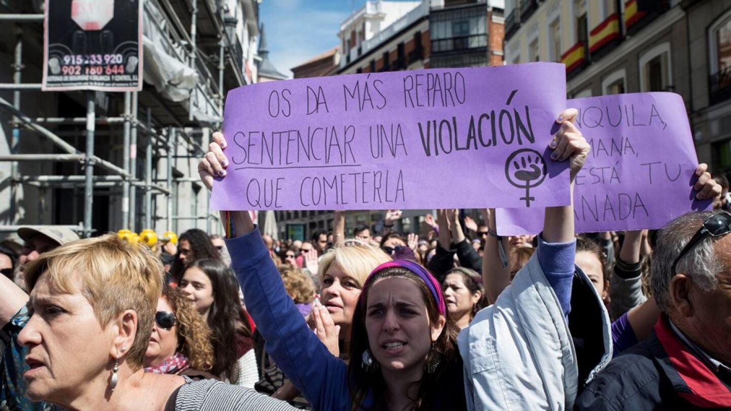 Concentraci&oacute;n feminista contra el fallo judicial de La Manada en la Puerta del Sol