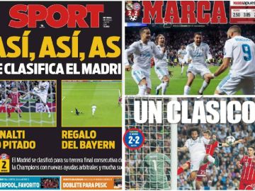 Portadas de la prensa con el pase del Real Madrid a la final de Kiev Portadas de la prensa con el pase del Real Madrid a la final de Kiev