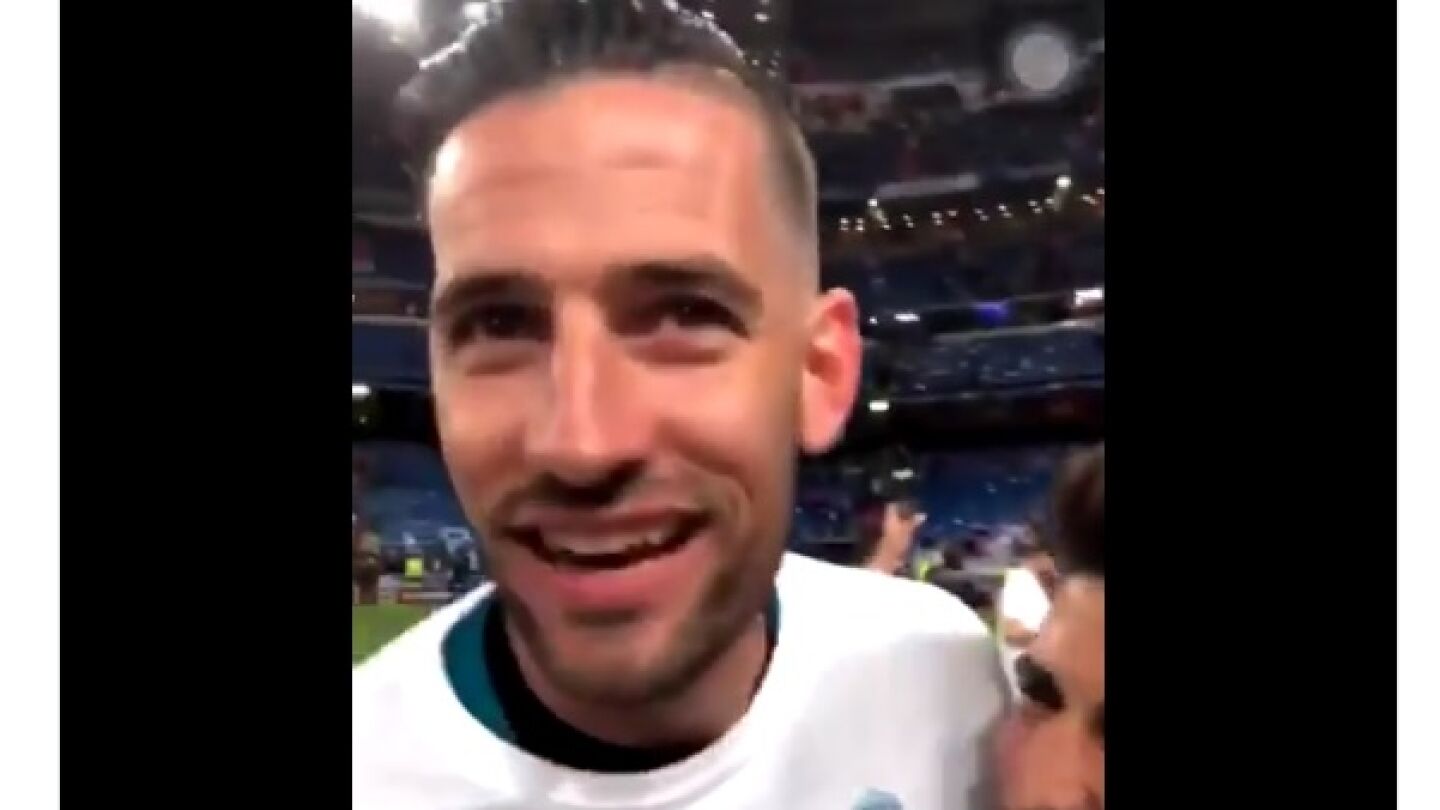 Kiko Casilla la l&iacute;a en la celebraci&oacute;n del Madrid