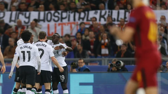 El Liverpool celebra un gol ante la Roma El Liverpool celebra un gol ante la Roma