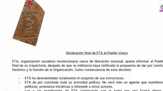 Comunicado de ETA Comunicado de ETA