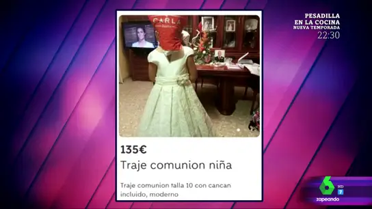El "inquietante" anuncio de la venta de un vestido de comunión que oculta la cara de la niña con una bolsa en la cabeza El "inquietante" anuncio de la venta de un vestido de comunión que oculta la cara de la niña con una bolsa en la cabeza