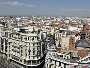 Imagen de la ciudad de Madrid desde el aire Imagen de la ciudad de Madrid desde el aire