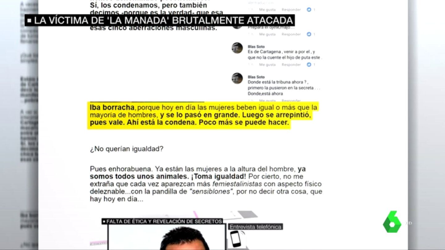 Ataques de La Tribuna de Cartagena a la v&iacute;ctima de 'La Manada'