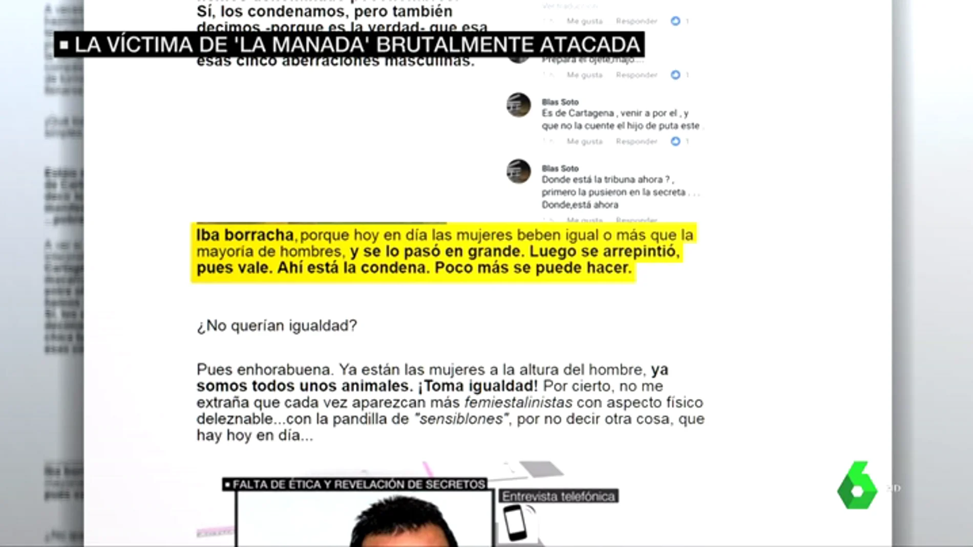 Ataques de La Tribuna de Cartagena a la víctima de 'La Manada'