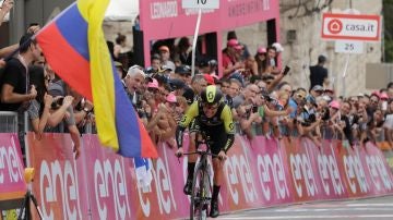 Esteban Chaves, durante la primera etapa del Giro