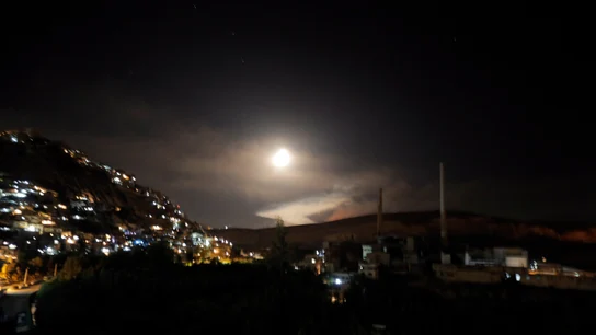 Vista de misiles de defensa aérea sirios sobre Damasco (Archivo) Vista de misiles de defensa aérea sirios sobre Damasco