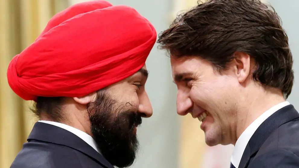 El ministro de Innovación canadiense, Navdeep Bains, junto al primer ministro Justin Trudeau (Archivo) El ministro de Innovación canadiense, Navdeep Bains, junto al primer ministro Justin Trudeau (Archivo)