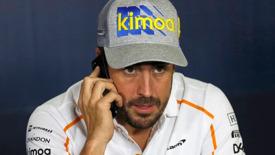 Fernando Alonso, en una rueda de prensa en Montmeló Fernando Alonso, en una rueda de prensa en Montmeló