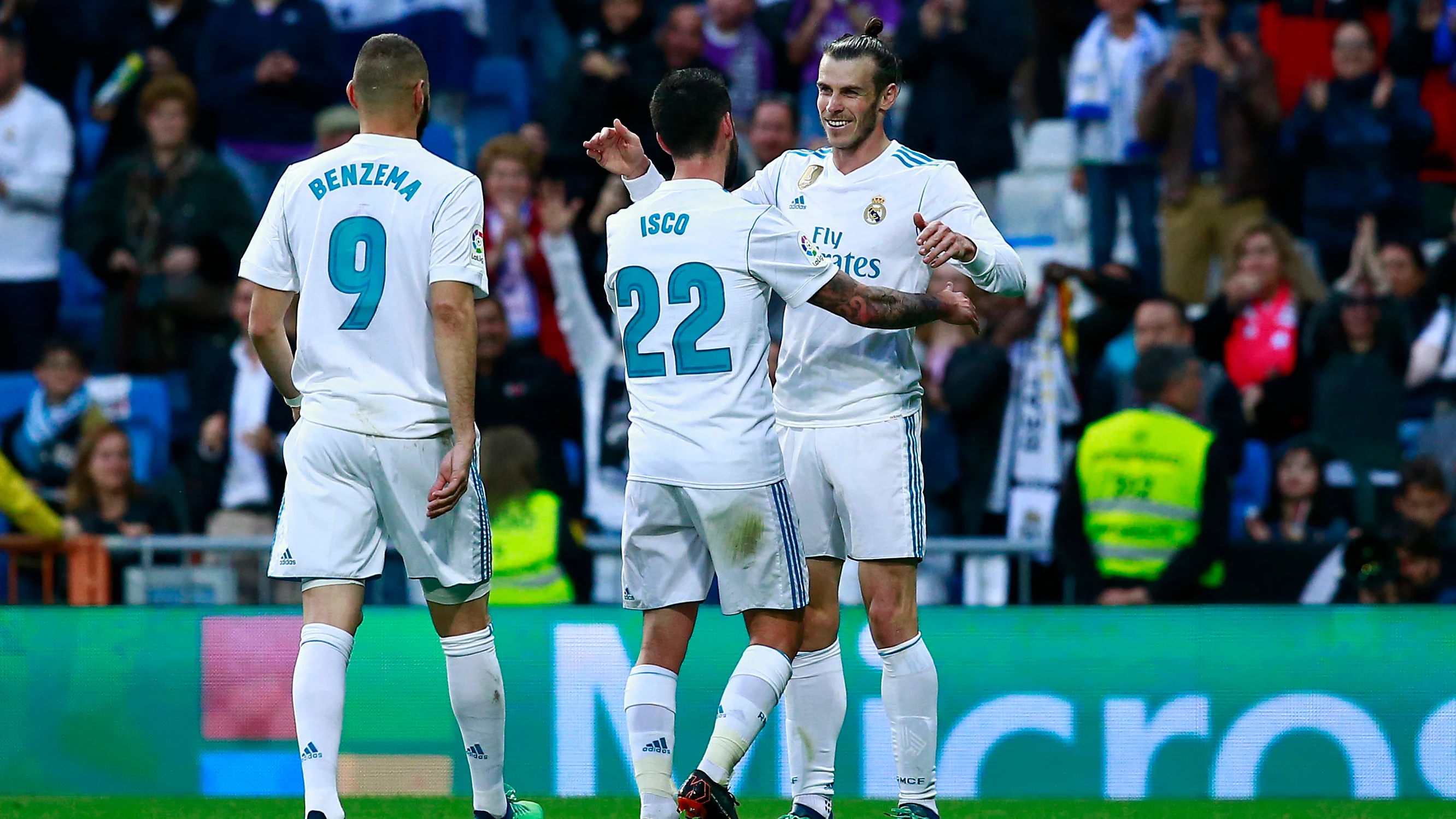 Bale celebra su gol en el Bernabéu