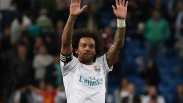 Marcelo, en un partido con el Real Madrid