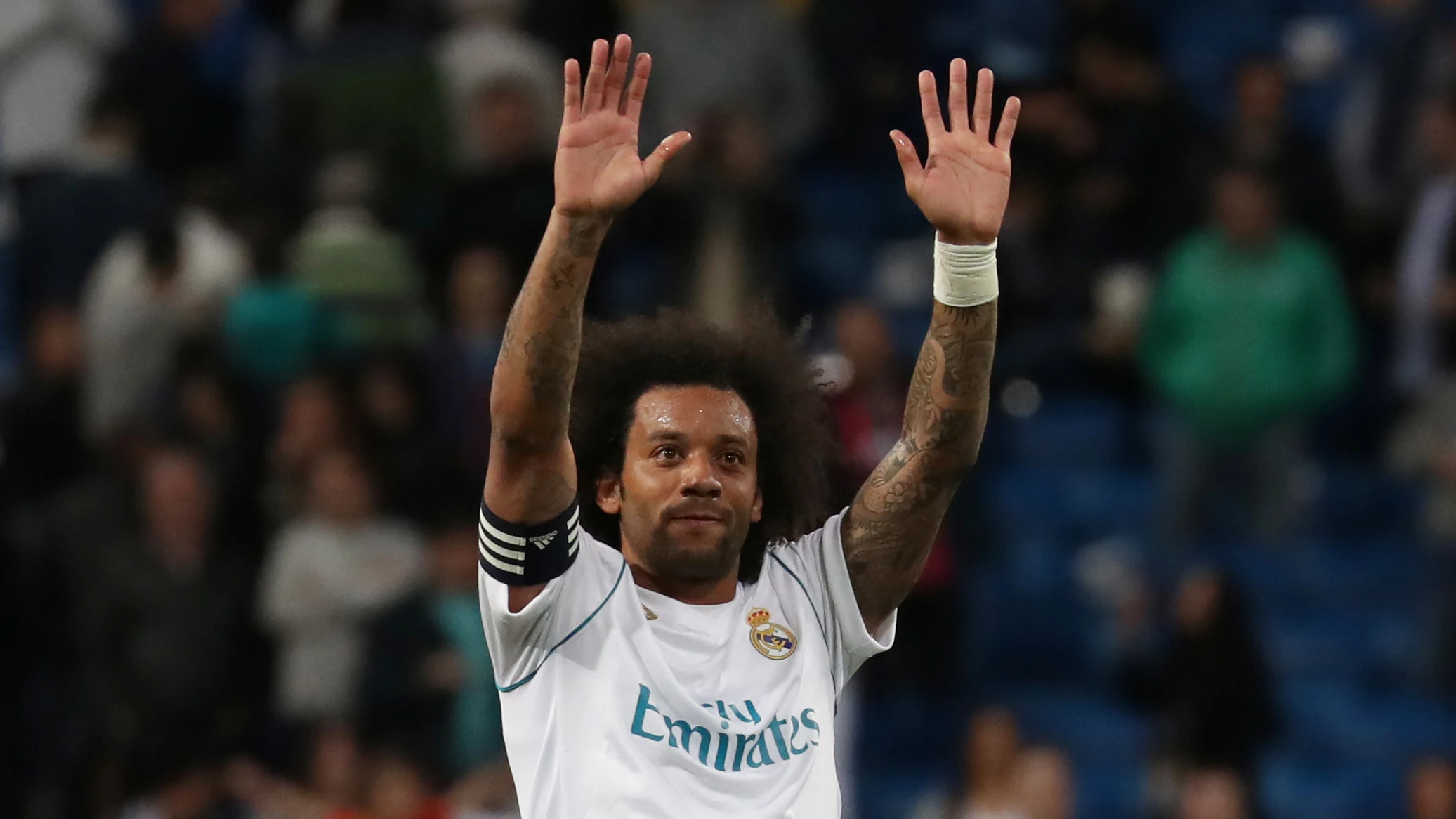 Marcelo, en un partido con el Real Madrid