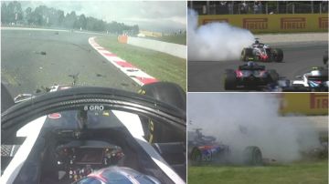 El accidente de Grosjean en el GP de España