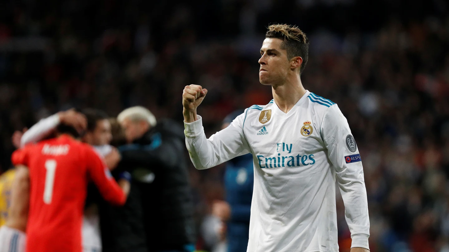 Cristiano Ronaldo celebra una victoria en la Champions Cristiano Ronaldo celebra una victoria en la Champions