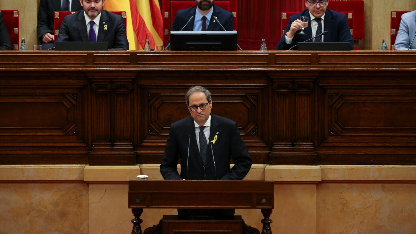 Quim Torra en la segunda sesi&oacute;n del debate de investidura