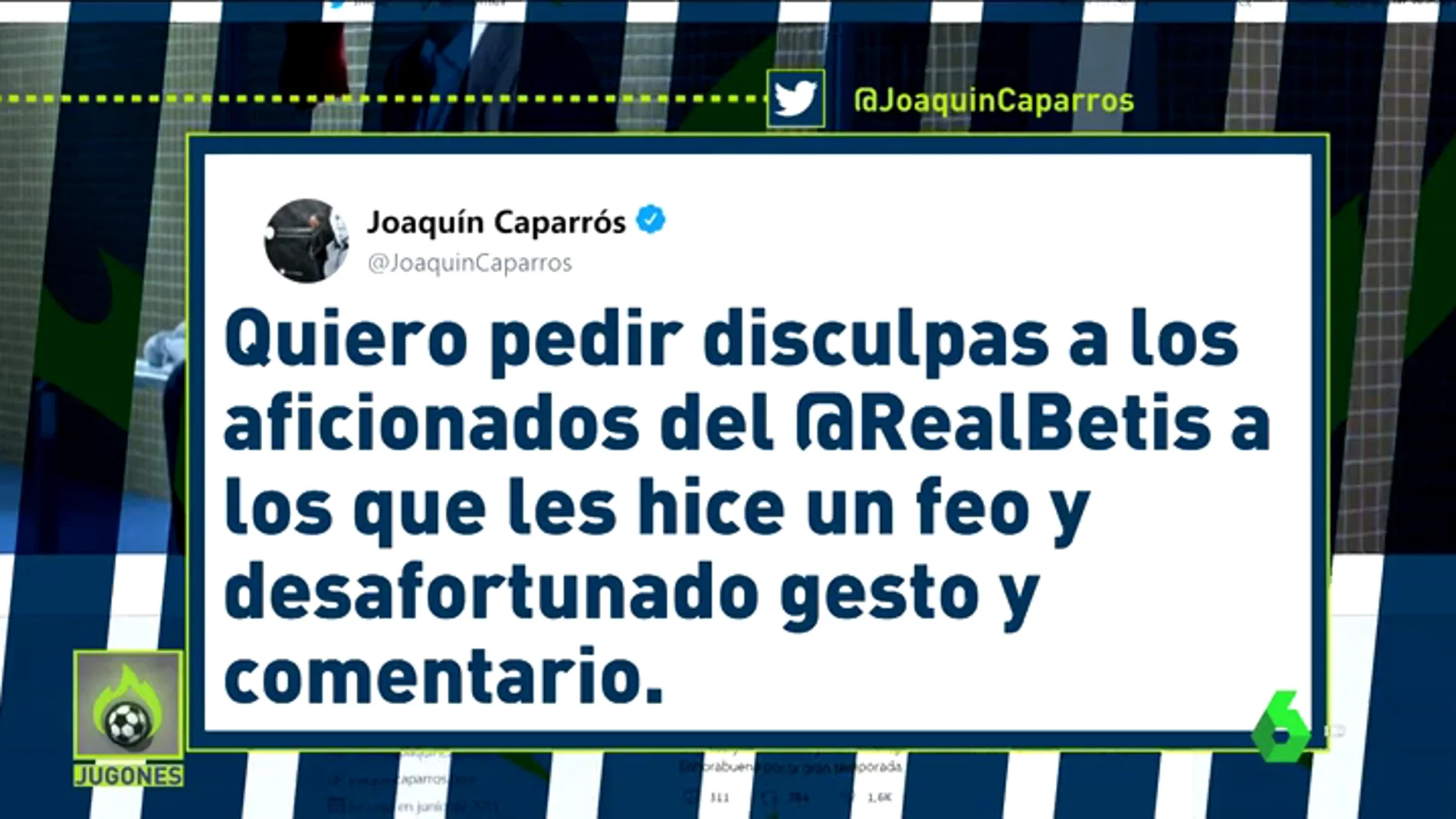 Caparrós pide disculpas por su gesto a la afición del Betis: "La rivalidad no debe llegar nunca a esos extremos"