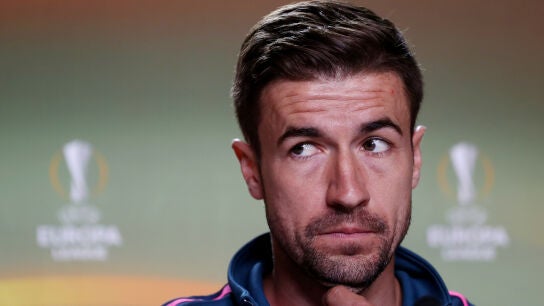 Gabi, durante la rueda de prensa