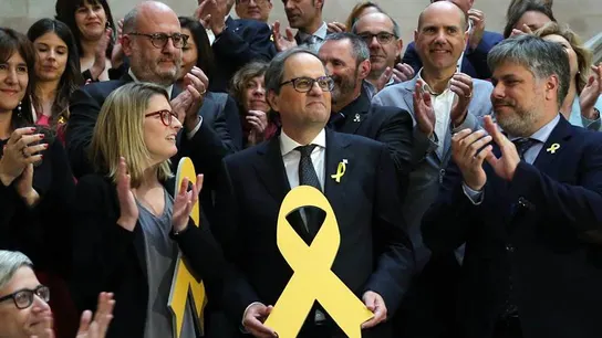 Quim Torra con un lazo amarillo Quim Torra con un lazo amarillo