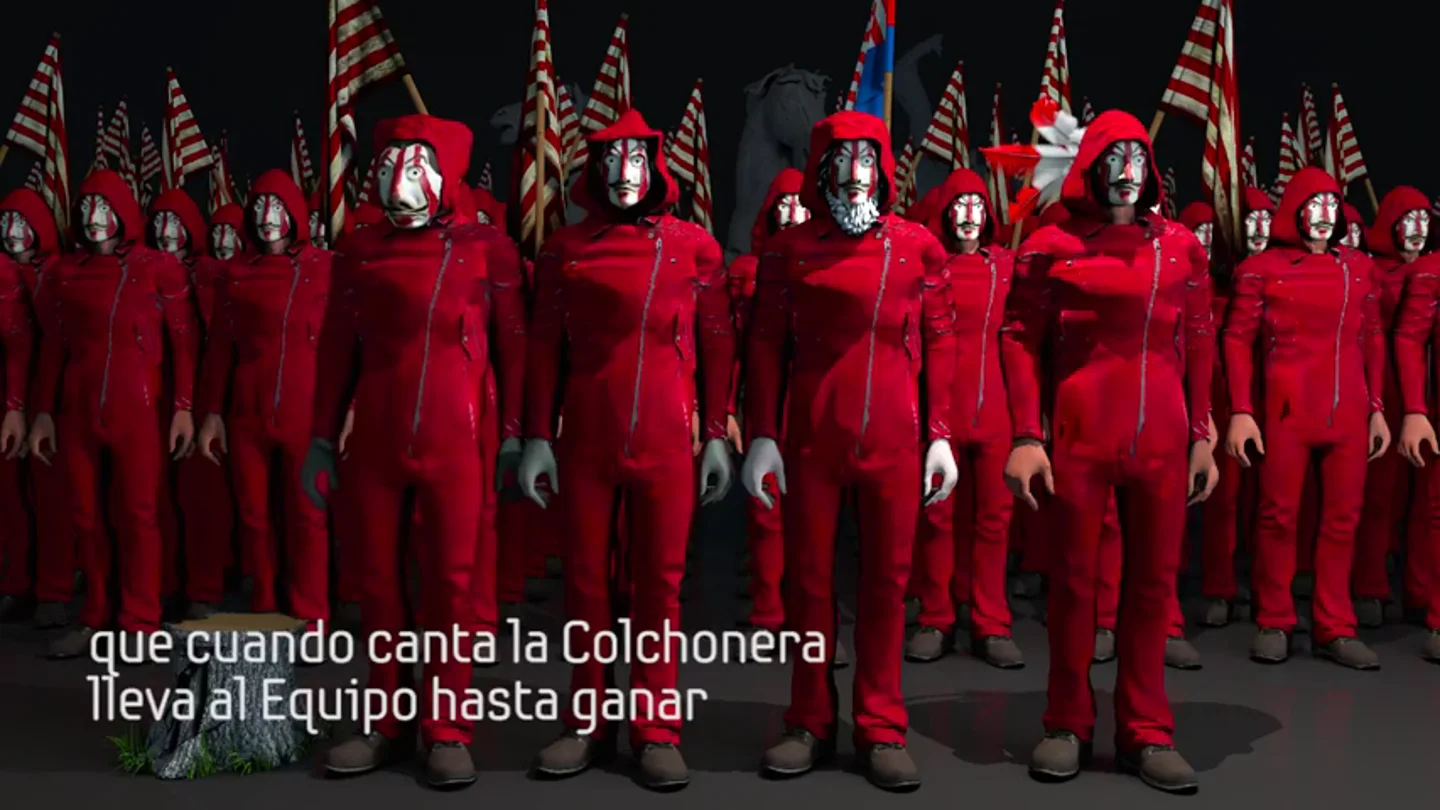 'La casa de papel' inspira 'La colchonera', el cántico del Atlético de Madrid para la final de Europa League en Lyon 'La casa de papel' inspira 'La colchonera', el cántico del Atlético de Madrid para la final de Europa League en Lyon