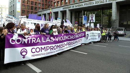 Imagen de archivo: protesta contra la violencia machista. El movimiento feminista reclama que se cumpla el presupuesto contra la violencia de género
