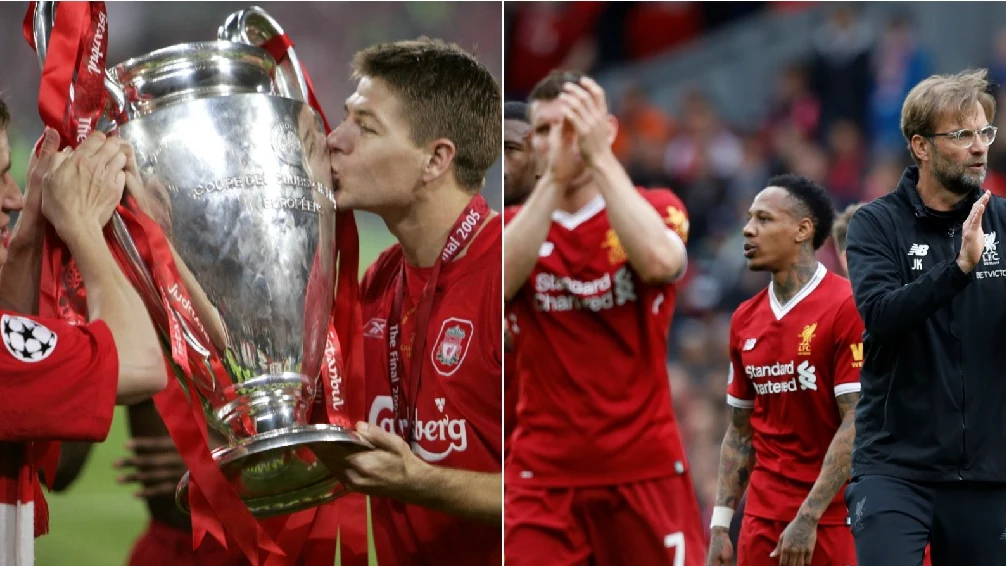 Gerrard levanta la Champions de 2005 y Klopp, en un partido de 2018