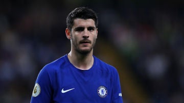 Morata, en un partido con el Chelsea