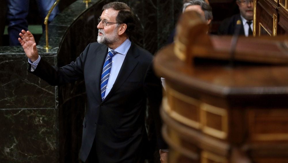 El presidente del Gobierno, Mariano Rajoy durante el Pleno del Congreso 
