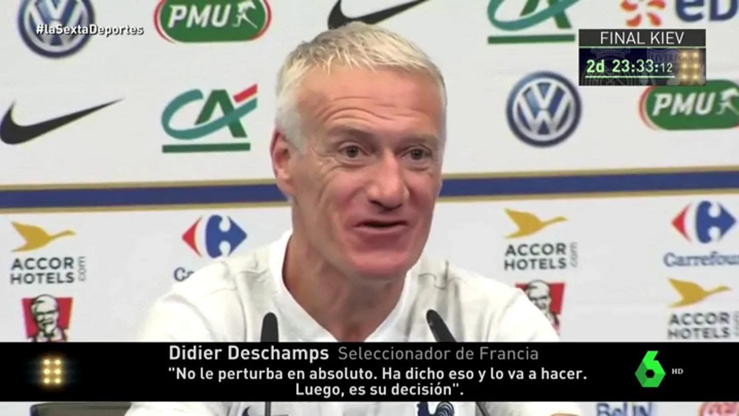 Deschamps: "Griezmann no está preocupado por su futuro, ya dijo que lo arreglaría antes del Mundial" Deschamps: "Griezmann no está preocupado por su futuro, ya dijo que lo arreglaría antes del Mundial"