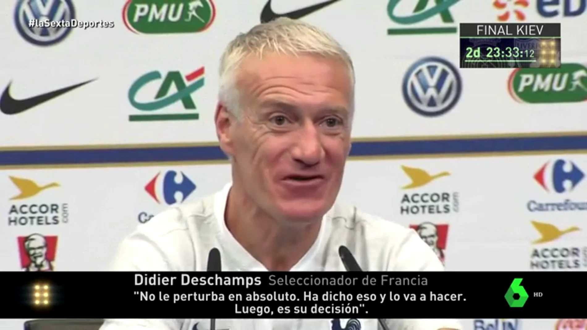 Deschamps: "Griezmann no está preocupado por su futuro, ya dijo que lo arreglaría antes del Mundial"