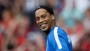 Ronaldinho, en un partido amistoso