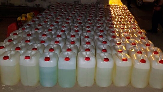 Combustible incautado de las narcolanchas