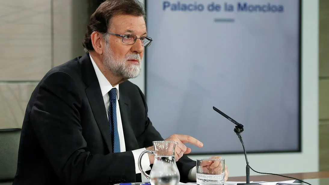 Mariano Rajoy ante los medios de comunicación en La Moncloa