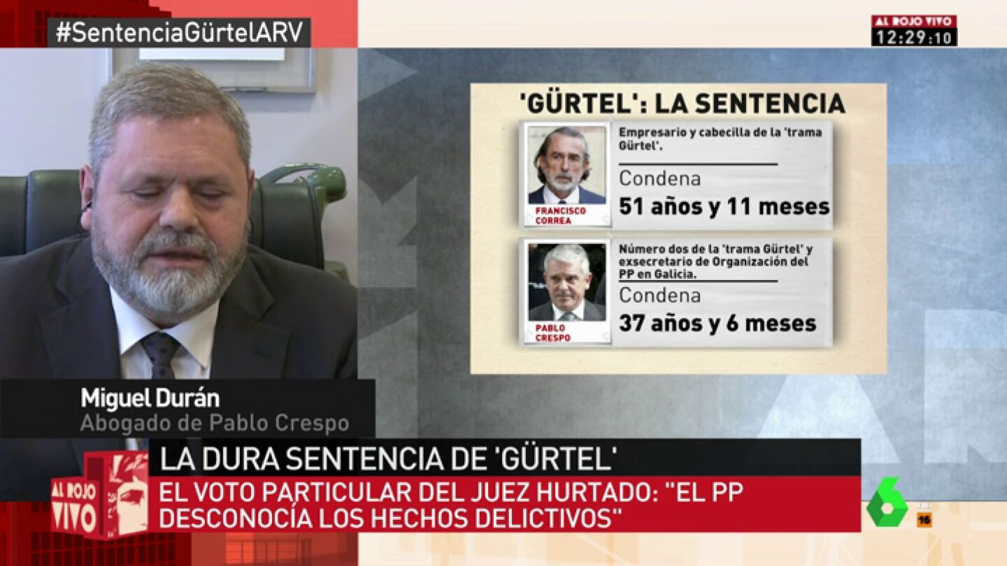 Miguel Dur&aacute;n, abogado de Pablo Crespo