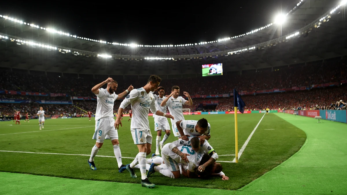 El Real Madrid celebra un gol