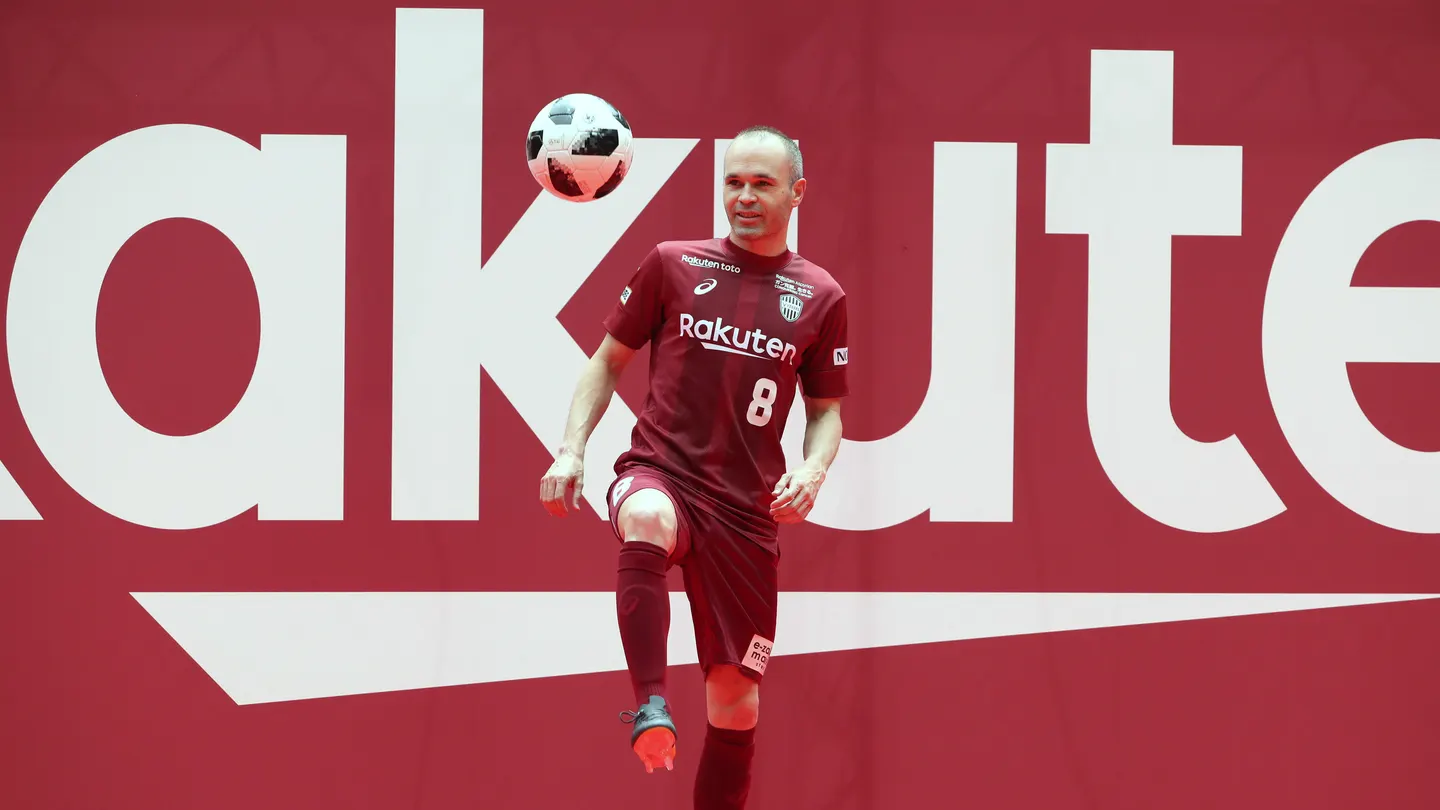 Iniesta en su presentación con el Vissel Kobe Iniesta en su presentación con el Vissel Kobe